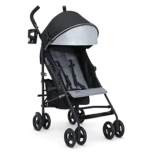 Jeep AdventureGlyde Stroller by Delta Children - Lightweight Travel Stroller with Smoothest Ride & Compact Fold, 3-Position Recline