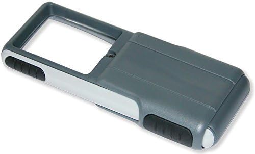 Carson MiniBrite 3x Power LED Lighted Slide Out Magnifier with Protective Sleeve (PO-25), gray