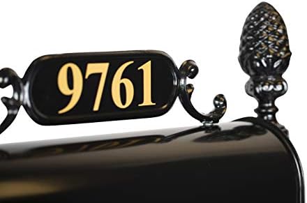 Charleston Black Mailbox System (Standard) | Cast aluminum curbside mailbox post kit features a standard black mailbox, custom address plate