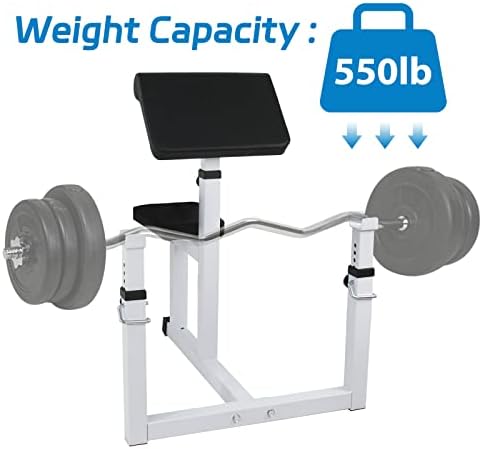 F2C Preacher Curl Bench, Adjustable Arm Curl Weight Bench for Isolated Bicep and Tricep Strength Training