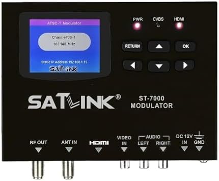 SatLink ST-7000 HDMI to RF Digital Modulator/Encoder Delivers 1080p HDMI Video to TVs as HD ATSC or QAM (J.83B) Channel via Coax Network