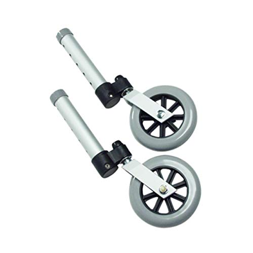 Lumex Swivel Wheels - 360 Degree Medical Rubber Walker Wheel, 3" Diameter, Adjustable, Pack of 2, 603830A
