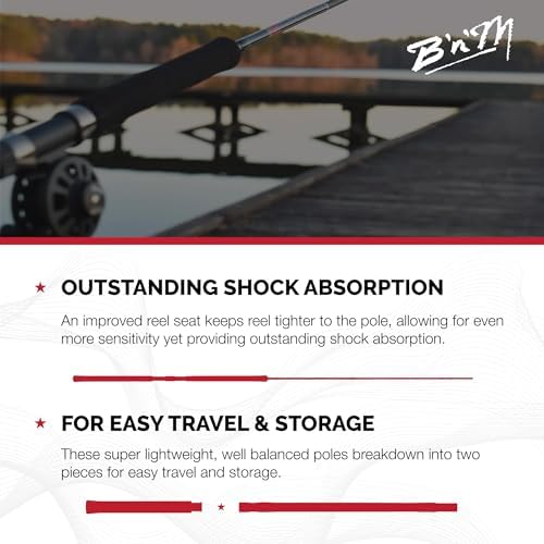 B&M Buck's Custom Crappie Rod 12' 2pc Spinning Rod