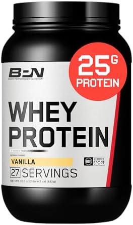 BARE PERFORMANCE NUTRITION, BPN Whey Protein + Casein Protein Powder Blend, Vanilla, 25g Protein per Serving Supports Lean Muscle Recovery