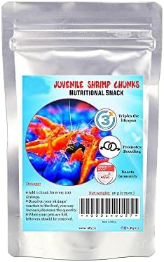 SunGrow Spirulina Protein Wafers for Shrimps, 1.75 oz Nutritional Snack, High-Protein Food for Freshwater Shrimp, Ideal for Betta Fish Supplies, Aquarium Salt Setups, Nano Tanks & Bottom Feeders