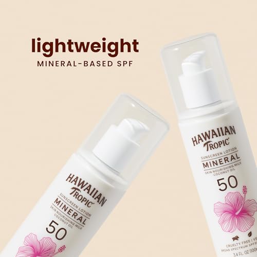 Hawaiian Tropic Mineral Sunscreen Lotion SPF 50, 3.4 Fl Oz