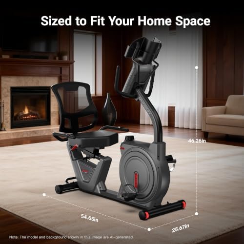 Recumbent Exercise Bike for Home and Seniors, 450 LB Capacity | Comfortable Seat, Easy Step-Through Frame and Quiet Magnetic Resistance for Smooth