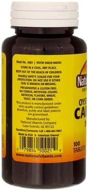 Nature's Blend Oyster Shell Calcium 500 mg 100 Tabs (1683)