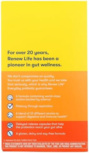 Renew Life Ultimate Flora Probiotic 15 Billion CFU | 30 Delayed Release Vegan Capsules Go Pack | Everyday Care Formula | Dairy, Soy, and Gluten Free Supplement