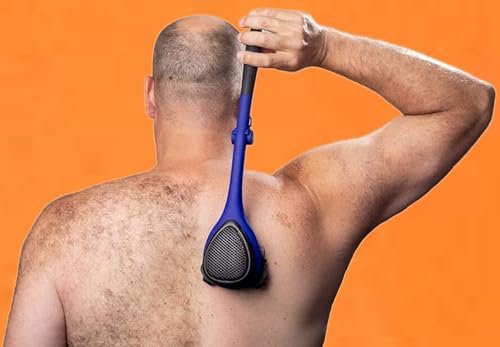 BakBlade 2.0 Elite Back Shaver for Men With Silicone Handle For Grip | Exfoliator Brush Included, 3 Rows of Blades, Ergonomic Foldable Handle