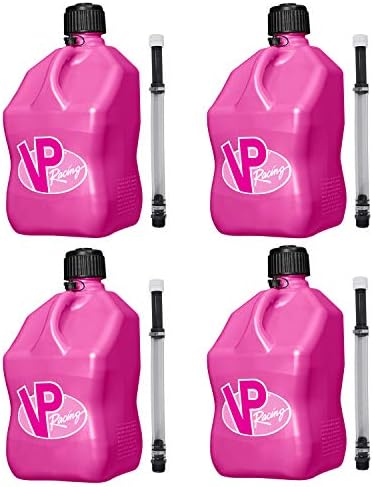 VP Racing 4x3812+3044B Motorsport Jug 5.5 Gallon Pink 4 Pack - Deluxe Hose, Tight Seal