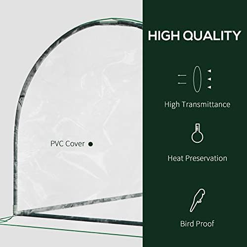 Outsunny 7' x 3' x 2.5' Mini Greenhouse Portable Tunnel Green House Clear | Roll-Up Zippered Door, UV Waterproof Cover, Steel Frame