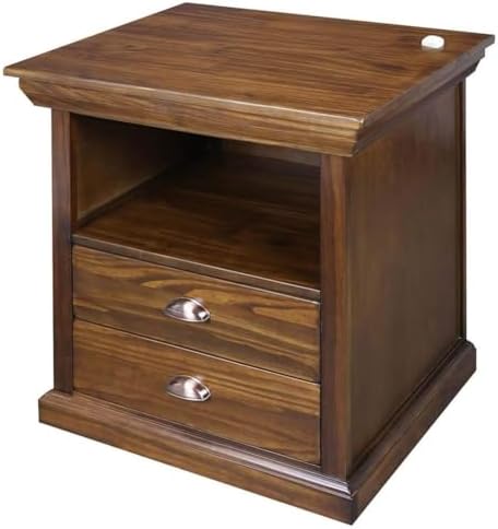 Lincoln Nightstand Mocha Concealment Furniture Hidden Storage Bedside Table Solid Wood Drawer Compartment Secure Stylish Bedroom Night Table Compact