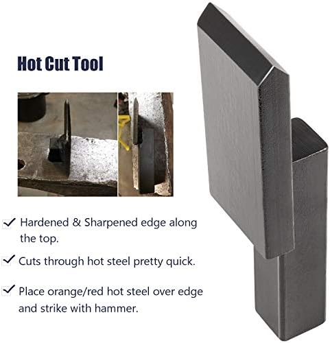 1 Inch Blacksmith Anvil Hardy Tool Set – Hot Cut, Creasing Tool Stake, Bottom Fuller, Turning Bending Scrolling Fork
