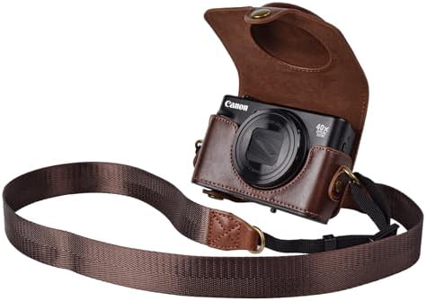 kinokoo Case for Canon PowerShot SX720 HS/SX730 HS/SX740 HS Digital Camera - PU Leather SX740 HS Protective Case Easy Carrying Bag with Adjustable Shoulder Strap - Brown