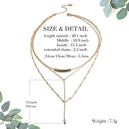 Gold Bar Necklace for Women Vertical/Horizontal Bar Pendant Necklaces for with Adjustable Chain Necklace Adults Fashion Jewelry
