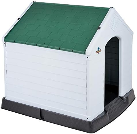 Confidence Pet Large Waterproof Plastic Dog Kennel Outdoor House Green