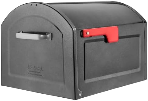 Architectural Mailboxes 950020RZ Centennial Post Mount Mailbox, XL, Rubbed Bronze | Galvanized steel build for outside with rust-resistant powder-coat finish and a magnetic door closure. USPS approved.