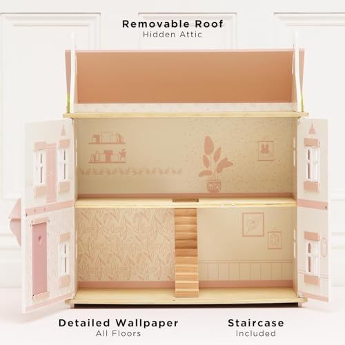Le Toy Van Iconic Sophie's Large Wooden Doll House | Wooden Iconic Dollshouse, FSC Certified Wood, Plastic Free, Rigorously Safety-Tested