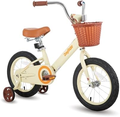 JOYSTAR 12-16" Vintage Kids Bike Ages 2-7Y, Training Wheels/Basket