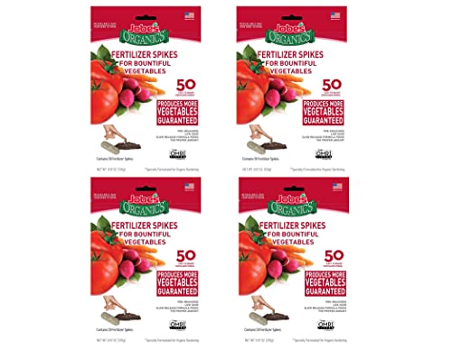 Jobe’s Organics Vegetable & Tomato Fertilizer Spikes, 2-7-4 Time Release Fertilizer for All Vegetables, Herbs and Tomato Plants