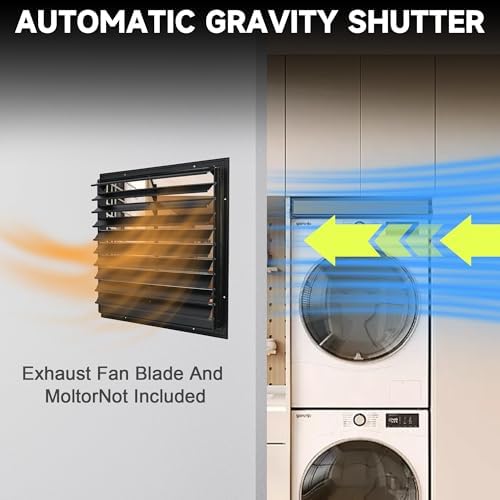 20 Inch Aluminum Automatic Exhaust Shutter Louver Vent, 2Pcs | 2Pcs Aluminum Gravity Shutters Louver for Windows Outside, Home Attics, Greenhouse Vent