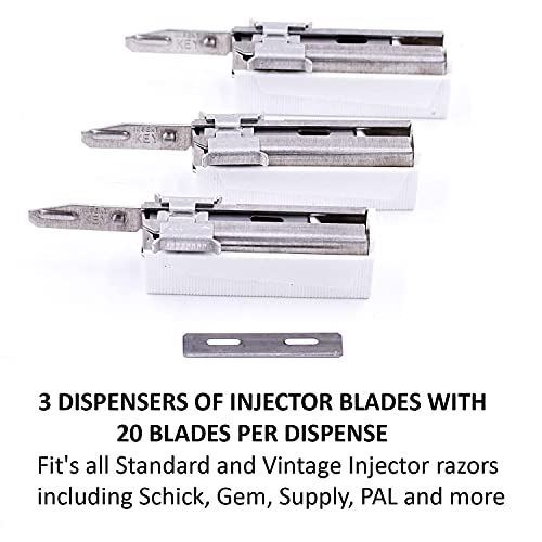 Parker/Taconic Shave 60-Blade Injector Pack, Polymer-Coated