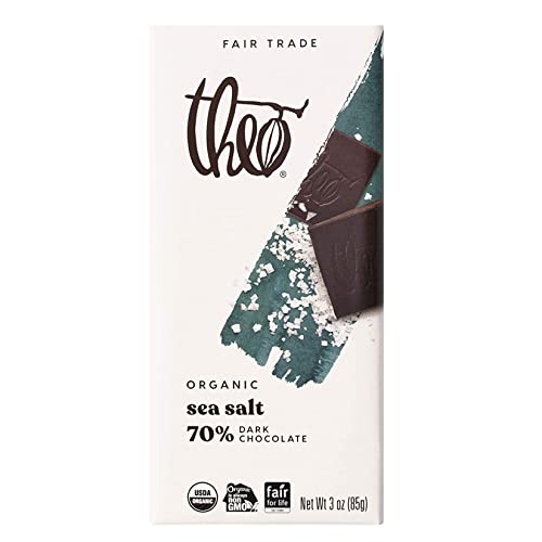 Theo Mint Organic Dark Chocolate Bar, 70% Cacao, 1 Bar | Vegan, Fair Trade