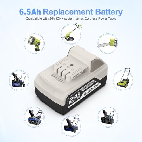 2Pack 6500mAh 24V Battery for Snow Joe 24V Battery