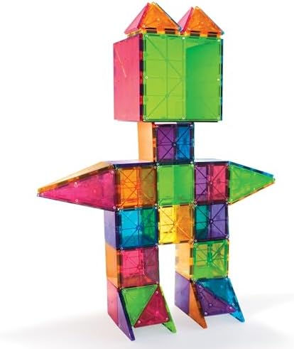 MAGNA-TILES Classic 100-Piece Magnetic Construction Set, The Original Magnetic Building Brand