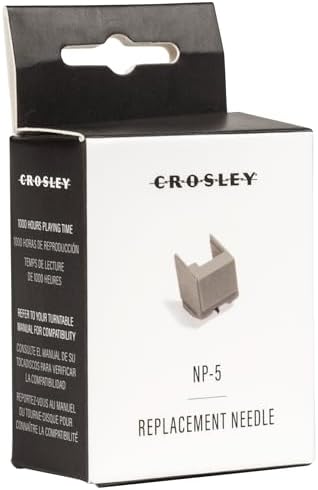 Crosley NP5 Replacement Needle,White | ABS Plastic Composition , Sapphire Tip, 3-Speed Turntable (33 1/3, 45 & 78 RPM)