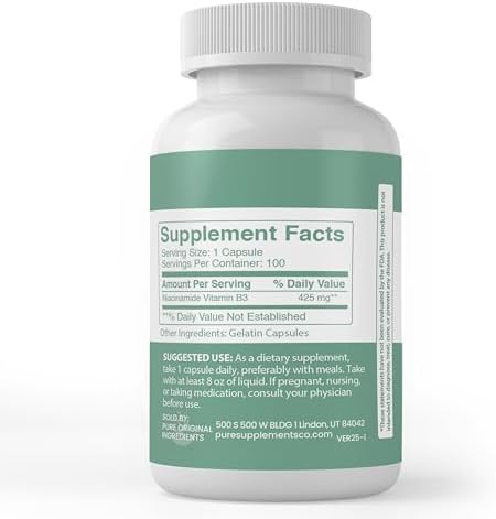 Pure Original Ingredients, Niacinamide, 100 Capsules