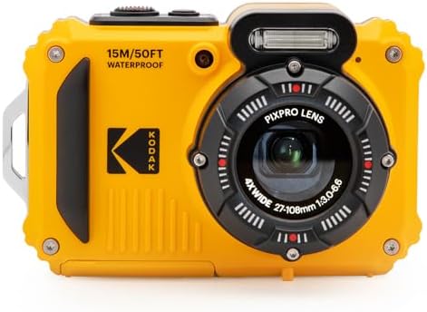 KODAK PIXPRO WPZ2 16MP Waterproof Digital Camera, 15m, 4X Zoom, Yellow