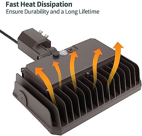 kadision 200W LED Flood Light, Dusk-to-Dawn Photocell, Slip Fitter Mount