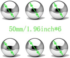 Stainless Steel Gazing Ball, 6 Pcs 50-150 mm Mirror Polished Hollow Ball Reflective Garden Sphere, Floating Pond Balls Seamless Gazing Globe for Home Garden Ornament Decorations (6 Pcs Mix)