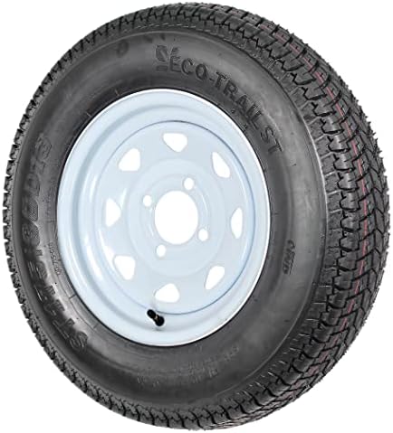 eCustomrim 2-Pack Trailer Tire Rim Assembly ST175/80D13 LRC 4 Lug White | 175/80 D 13 Inch Load Range C 6 Ply Tire