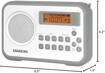 Sangean PR-D18BU AM /FM / Portable Digital Radio with Protective Bumper (White/Blue)