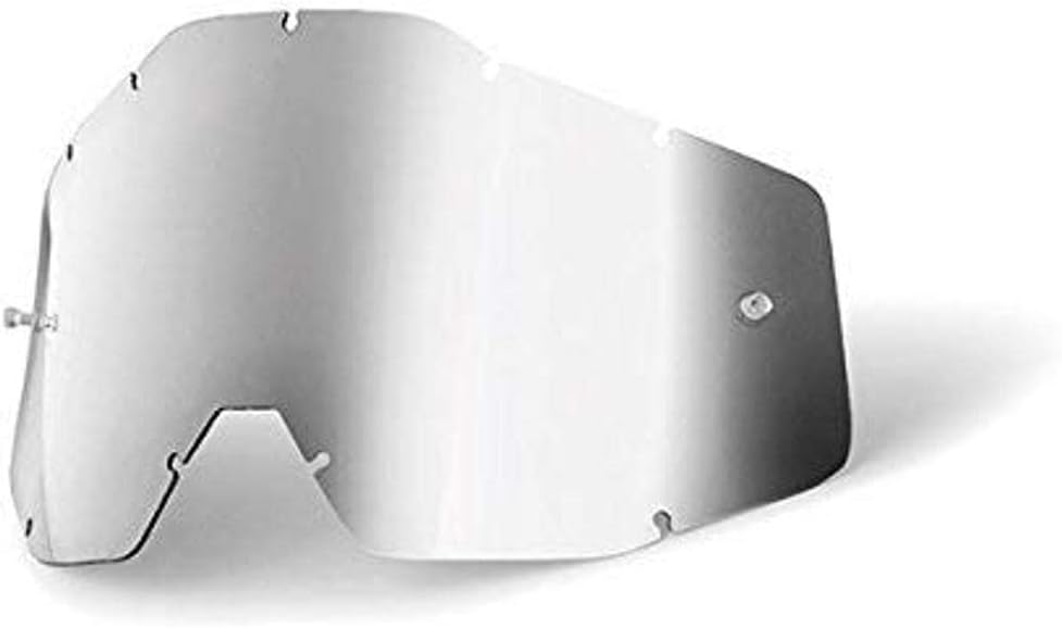 100% Goggle Replacement Lens - Racecraft 1, Accuri 1, Strata 1 Compatible (Anti-Fog-SILVER MIRROR)