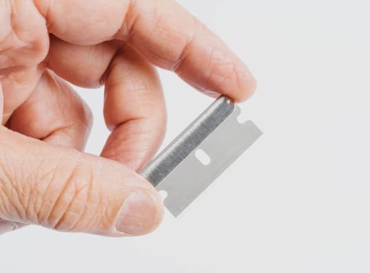 Single Edge Razor Blade 10 Pack - Straight Edge Razor - Ten Sharp Flat Blades in Convenient Storage Box - Oven Scraper Razors Refills - Heavy Duty