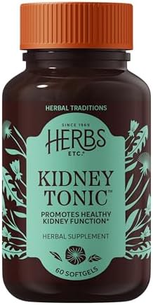 Herbs Etc. Kidney Tonic Softgels - Herbal Supplement for Healthy Kidney Function - Dandelion