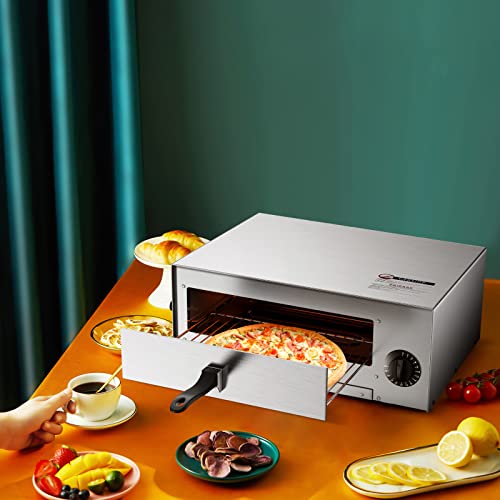Costway Electric Oven, Stainless Steel Baker with Auto Shut-Off, Handle, Removable Tray, Countertop Pizza Maker for Kitchen & Commercial Use