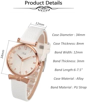 Top Plaza Ladies Classic Leather Analog Quartz Watch | Women Easy Read Arabic Numerals Watches Casual Dress Wrist Watch,Rose Gold Case