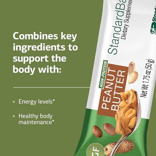 Standard Process StandardBar Peanut Butter - High Protein Bar for Energy & Healthy Snacking - Workout Bar - Vegetarian