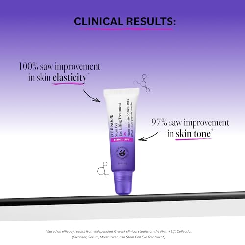 Derma E Stem Cell Lifting Eye Treatment – Multi Action Firming and Tightening Under Eye and Upper Eyelid Cream - Hydrating and Revitalizing