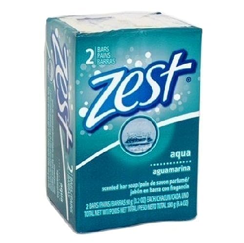 Zest 8-Bar Bath Size Soap, Aqua, 4 Ounce per bar, 8 bars, 32 Ounce