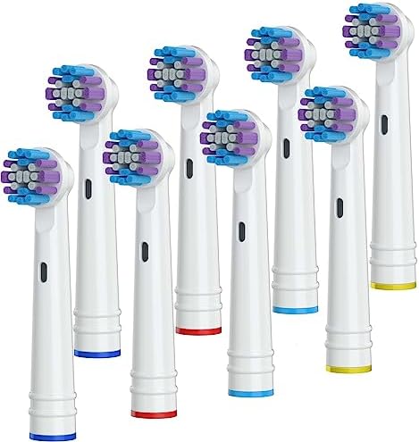 Replacement Toothbrush Heads for Oral-B, 4 Pack Replacement Heads Compatible with Oral B Braun Electric Toothbrush, 1 Count (Pack of 4)