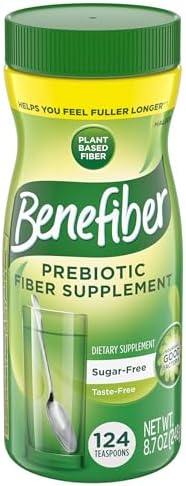 Benefiber Prebiotic Fiber Supplement Powder, Unflavored, 124 Teaspoons | Plant-based Prebiotic Fiber Powder, Sugar-Free, Dissolves Clear and Tasteless, GLP-1 Support for Digestive Health