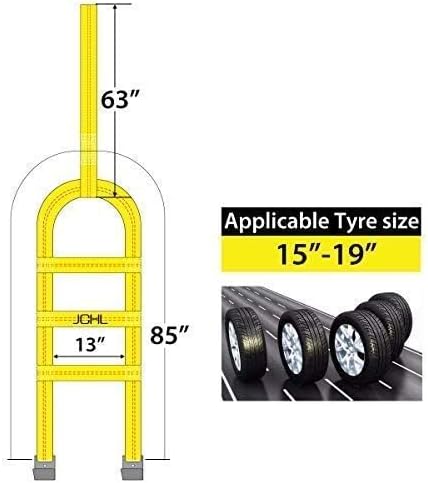 Tow Dolly Basket Straps with Flat Hooks (2 Pack) Yellow Car Wheel Straps Universal Vehicle Tow Dolly Strap System Fits 15"-19" Tires Wheels 10000