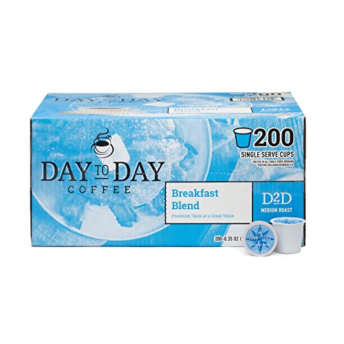 Day To Day Coffee Pods, Breakfast Blend Medium Roast, 120 Count K-Cup | Compatible with Keurig K-Cup brewers. Bulk single serve pods for everyday morning coffee at home, office or breakroom