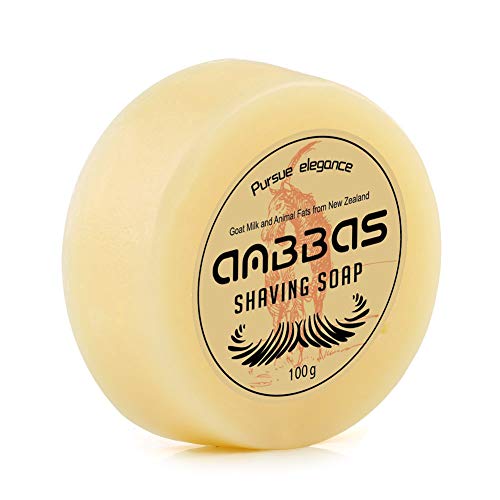 Anbbas Shaving Soap Goat Milk for Men Beard Traditional Wet Shave(3.5oz) | Foam Women Body Hair Removal Smooth Close Shave